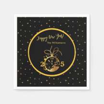 Elk jaar Happy New Year's Black Gold Clock