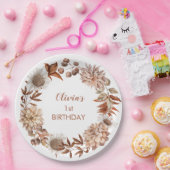 Elk jaar herfst Floral Herfst Birthday Papieren Bordje (Feest)