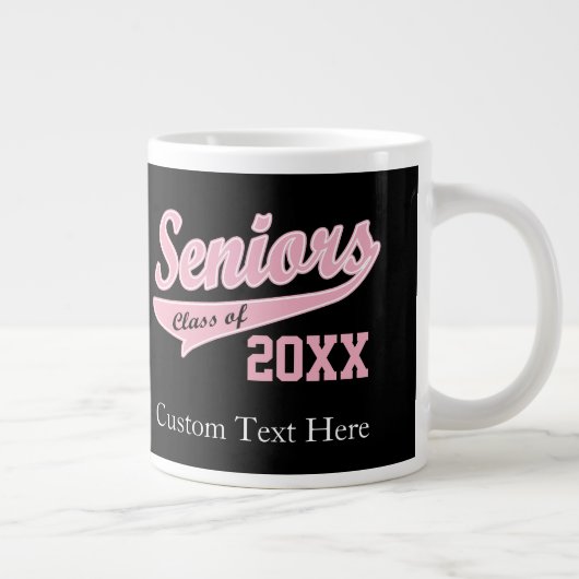 Elk jaar, hoogwaardig roze/zwart Afstuderen Grote Koffiekop (Rechts)