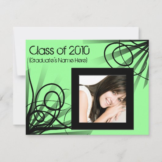 Elk jaar ~ Hot Green Photo Afstuderen/Party nodigt Kaart (Voorkant)
