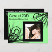 Elk jaar ~ Hot Green Photo Afstuderen/Party nodigt Kaart (Voorkant / Achterkant)