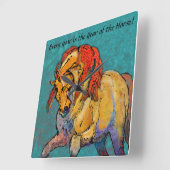 Elk jaar is het Jaar van de Horse CLOCK Vierkante Klok (Hoek)