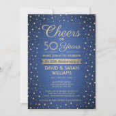 ELK JAAR Jubileum Confetti Blue en Gold Kaart (Voorkant)