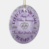 Elk jaar Jubileum Lavender Keramisch Ornament (Rechts)