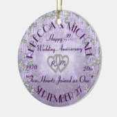 Elk jaar Jubileum Lavender Keramisch Ornament (Links)