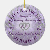 Elk jaar Jubileum Lavender Keramisch Ornament (Achterkant)