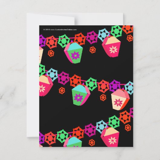 Elk jaar~ Lantern Graduion Party Uitnodiging (Achterkant)