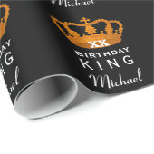 Elk jaar met goudkroon op jaarbasis A17 Cadeaupapier (Rol Hoek)