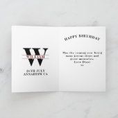 Elk jaar op monogram bijvoegen Jouw naam geboorted Kaart (Binnen)