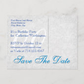 ELK JAAR Opslaan van de datum Verjaardag Blue Lace Aankondigingskaart (Achterkant)