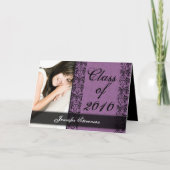 ELK JAAR Paarse Damask Afstuderen Kaart (Voorkant)