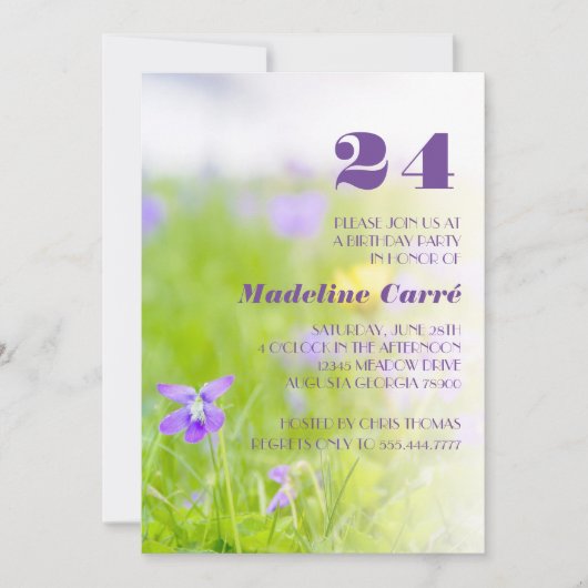 Elk jaar Paarse viering van de violette verjaardag Kaart (Voorkant)