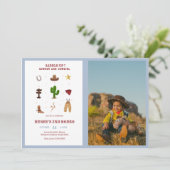 Elk jaar Rodeo Cowboy Kids Verjaardag Foto Kaart (Staand voorkant)