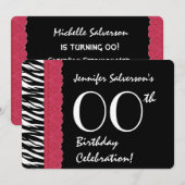 ELK JAAR Rood Lace Zebra V12 Kaart (Voorkant / Achterkant)