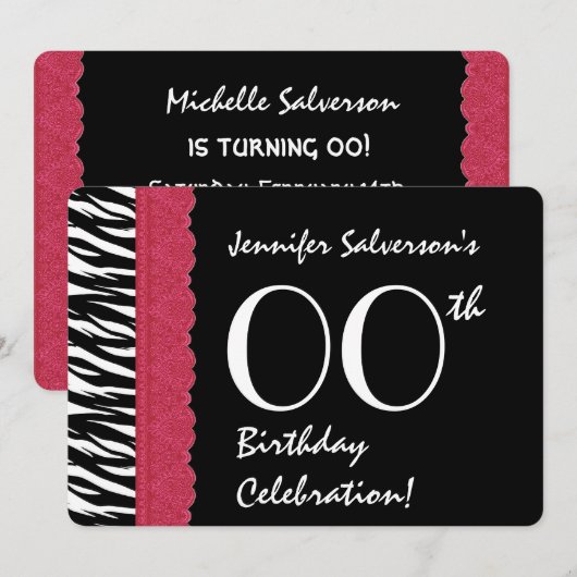 ELK JAAR Rood Lace Zebra V12 Kaart (Voorkant / Achterkant)