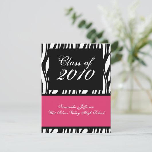 Elk jaar ~ Roze Afstuderen print Kaart (Staand voorkant)