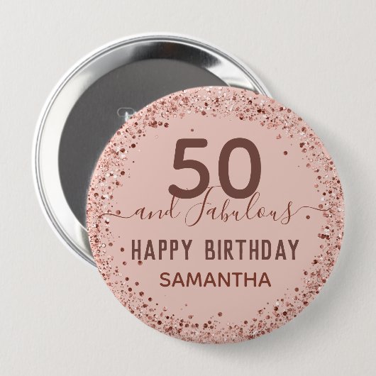 Elk jaar roze zolder zondagse Button (Voorkant /achterkant)