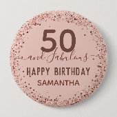 Elk jaar roze zolder zondagse Button (Voorkant)