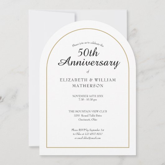 Elk jaar samen bruiloft Jubileum Photo Arch Kaart (Achterkant)