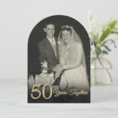 Elk jaar samen bruiloft Jubileum Photo Arch Kaart (Staand voorkant)