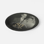 Elk jaar samen een Jubileum foto van het huwelijk Papieren Bordje (Gekanteld)