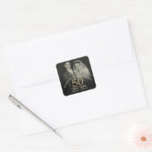 Elk jaar samen een Jubileum foto van het huwelijk Vierkante Sticker (Envelop)