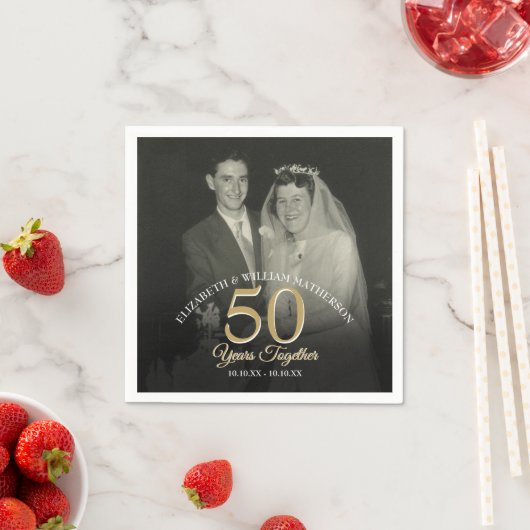 Elk Jaar Samen Huwelijksjubileum Foto Servet (Insitu)