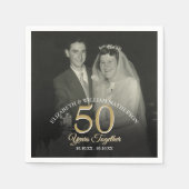 Elk Jaar Samen Huwelijksjubileum Foto Servet (Voorkant)