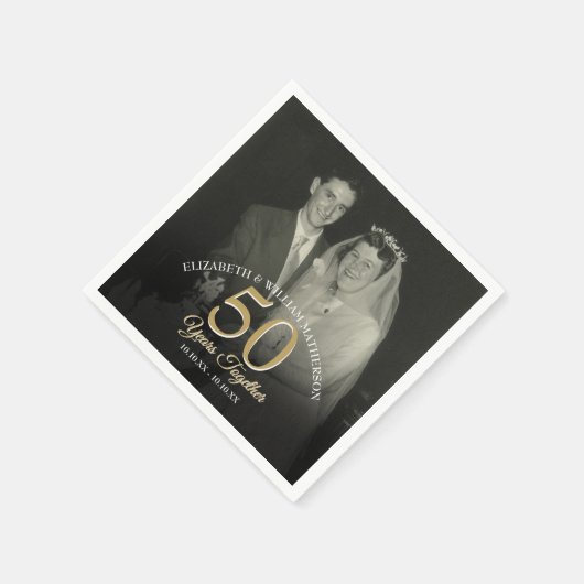 Elk Jaar Samen Huwelijksjubileum Foto Servet (Hoek)