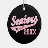 Elk jaar, Senior Class roze/zwart Afstuderen Keramisch Ornament (Links)