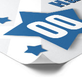 ELK JAAR Star Banner BLUE en SILVER V06 Poster (Hoek)