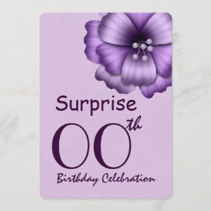 Elk jaar SURPRISE Birthday Paars Ribbon Bow V05 Kaart