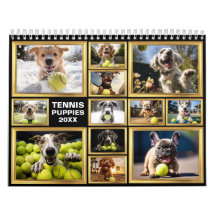 Elk jaar 🎾 Tennis en 🐕Puppies Kalender