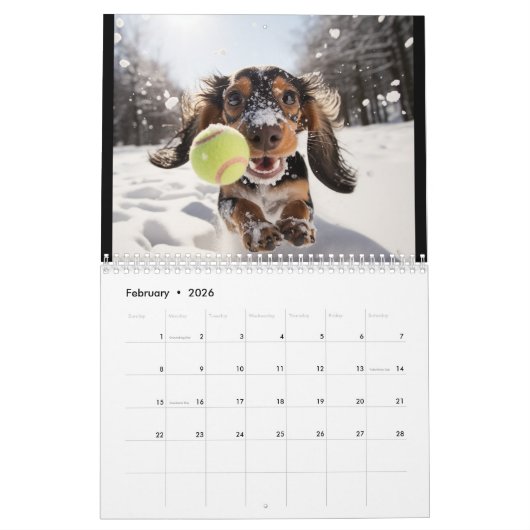Elk jaar Tennis en Puppies Kalender (Feb 2026)