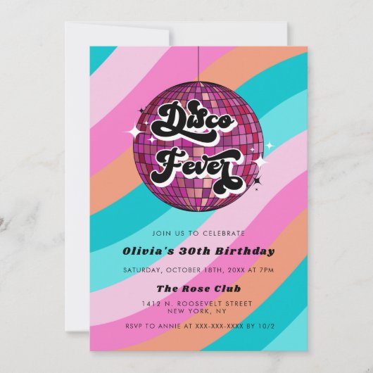 Elk jaar terugkerend Disco Ball Pink Kaart (Voorkant)