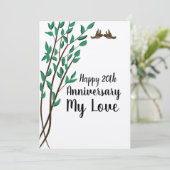 Elk jaar Tortelduifjes en bijkantoren Jubilea Kaart (Staand voorkant)