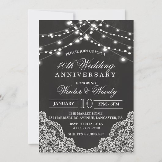 ELK JAAR - Trouwdag Krijt Uitnodiging (Voorkant)