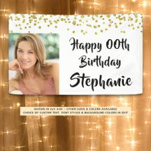 Elk jaar Verjaardag Confetti Brush Script Foto