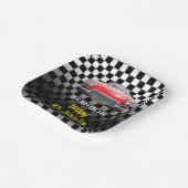 Elk jaar Verjaardag, Red Sport's Auto, Naam & Leef Papieren Bordje (Gebogen)