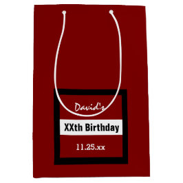 Elk jaar Verjaardag Rood met Zwart Lijst Custom Z0 Medium Cadeauzakje