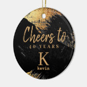 Elk jaar verjaardagsmonogram keramisch ornament (Links)