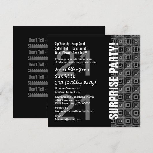 Elk jaar verrassende verjaardag Moderne zwarte gri Kaart (Voorkant / Achterkant)