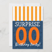 ELK JAAR Verrassing Verjaardag Blauw Sinaasappel S Kaart (Voorkant)