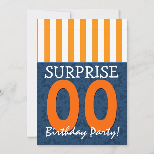 ELK JAAR Verrassing Verjaardag Blauw Sinaasappel S Kaart (Voorkant)