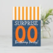 ELK JAAR Verrassing Verjaardag Blauw Sinaasappel S Kaart (Staand voorkant)