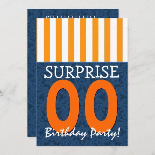 ELK JAAR Verrassing Verjaardag Blauw Sinaasappel S Kaart (Voorkant / Achterkant)