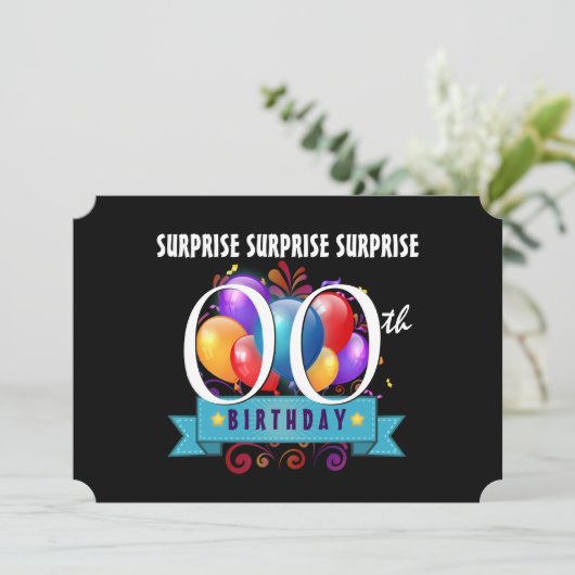 Elk jaar Verrassing Verjaardag Feestballonnen A06 Kaart (Staand voorkant)