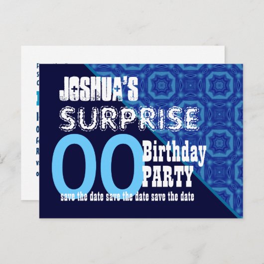 Elk jaar Verrassing Verjaardag Opslaan van de datu Aankondigingskaart (Voorkant / Achterkant)