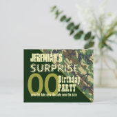 Elk jaar Verrassing Verjaardag Save the Date Camo Aankondigingskaart (Staand voorkant)