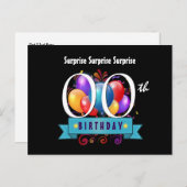 Elk jaar VERRASSING Verjaardagsfeestballonnen B0Z Uitnodiging Briefkaart (Voorkant / Achterkant)